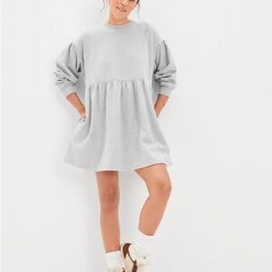 American Eagle Gray Long-Sleeve sweatshirt dress